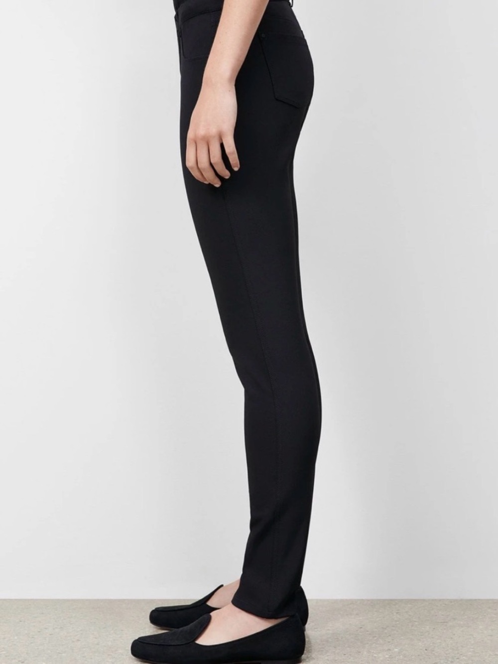 Lafayette 148 New York Bleecker Slim Leg Ankle Pant Elastic Back Black Size M